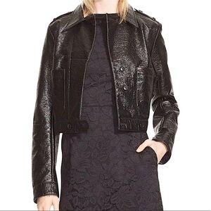 MARC by MARC JACOBS Courrèges Vinyl Crop Jacket in Black SZ 4